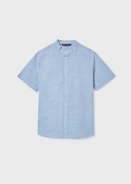 Πουκάμισο κοντομάνικο γιακάς μαο - ΓΑΛΑΖΙΟ 14Y