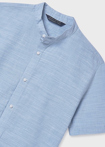 Πουκάμισο κοντομάνικο γιακάς μαο - ΓΑΛΑΖΙΟ 14Y