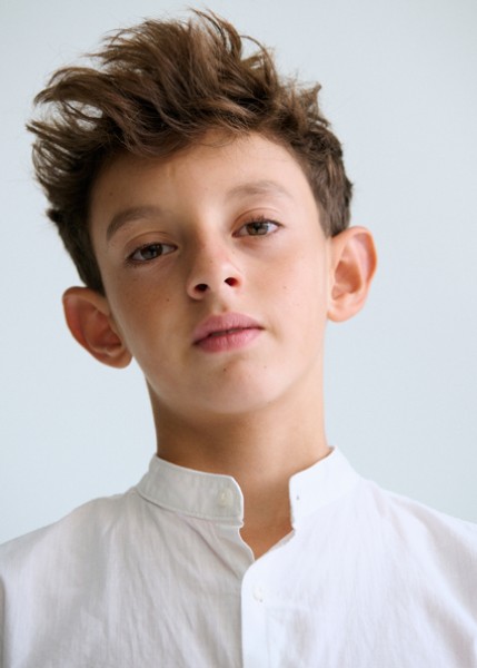 Πουκάμισο κοντομάνικο γιακάς μαο - ΛΕΥΚΟ 10Y