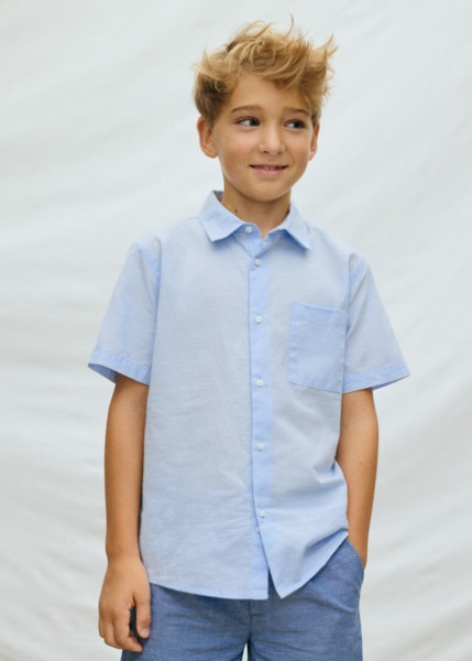 Πουκάμισο κοντομάνικο γιακάς - ΓΑΛΑΖΙΟ 10Y