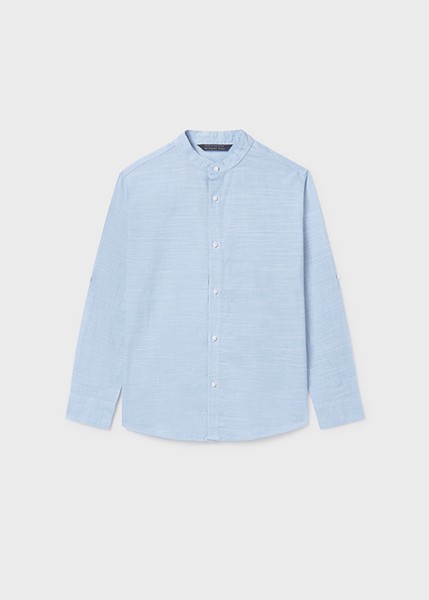 Πουκάμισο μακρυμάνικο  γιακάς μαο - ΓΑΛΑΖΙΟ 16Y