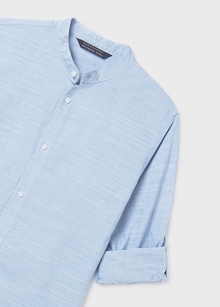 Πουκάμισο μακρυμάνικο  γιακάς μαο - ΓΑΛΑΖΙΟ 16Y