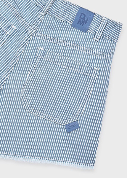 Παντελόνι κοντό ριγέ τζιν - ΜΠΛΕ 8Y