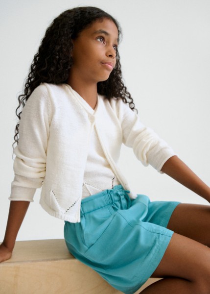 Ζακέτα πλεκτή λωρίδες - ΕΚΡΟΥ 8Y