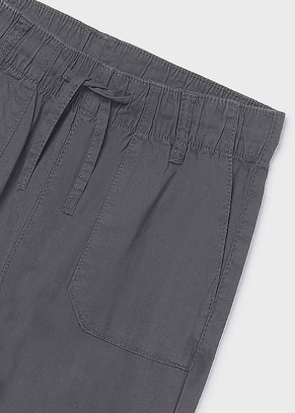 Παντελόνι jogger λινό - ΑΝΘΡΑΚΙ 8Y