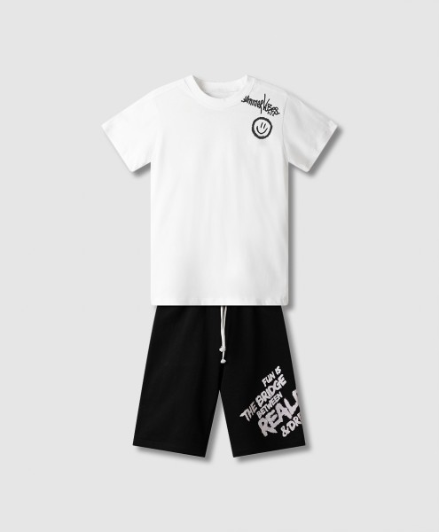 Σετ βερμούδα φούτερ αχνούδιαστη - ΛΕΥΚΟ 16Y