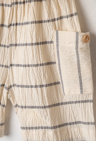 Σετ βερμούδα με καπέλο - ΕΚΡΟΥ 12M