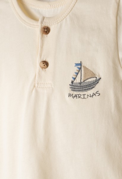 Σετ βερμούδα με καπέλο - ΕΚΡΟΥ 12M