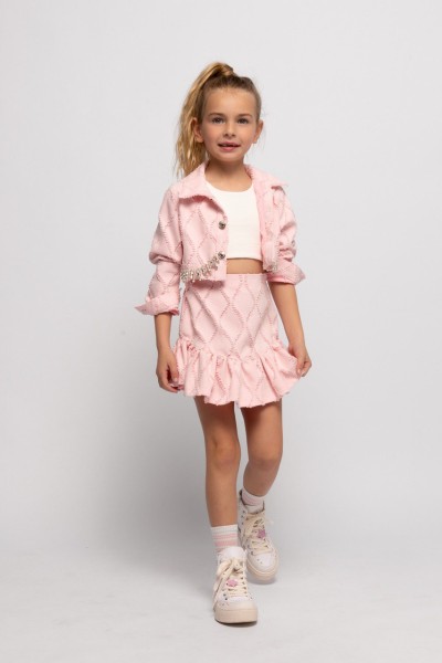 Τζάκετ με κρύσταλλα ροζ - ΡOZ 11/12Y