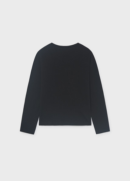T-Shirt μακρυμάνικο basic - ΜΑΥΡΟ 16Y