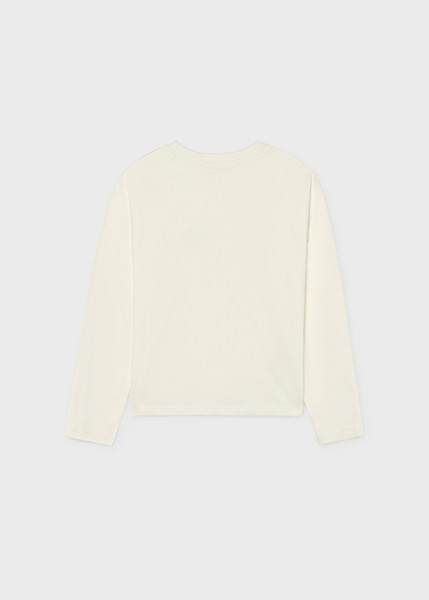 T-Shirt μακρυμάνικο basic - ΚΡΕΜ 8Y