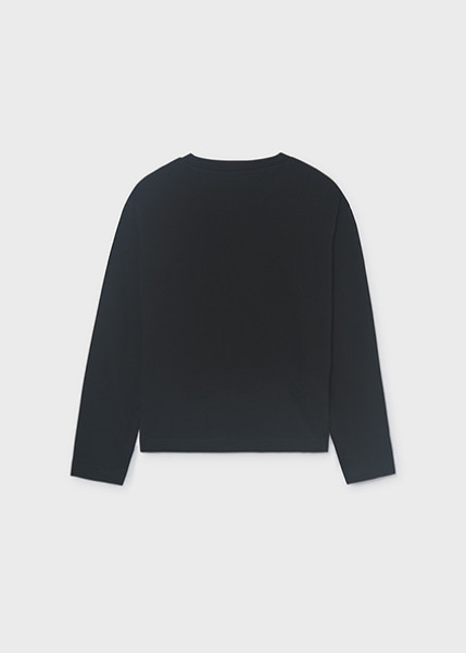 T-Shirt μακρυμάνικο basic - ΜΑΥΡΟ 16Y