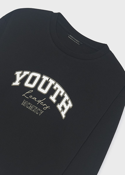 T-Shirt μακρυμάνικο basic - ΜΑΥΡΟ 16Y