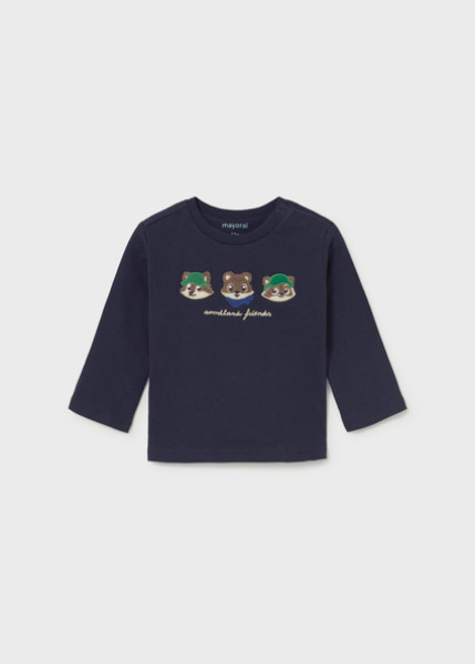 T-Shirt μακρυμάνικο κεντήματα - ΜΠΛΕ 12M