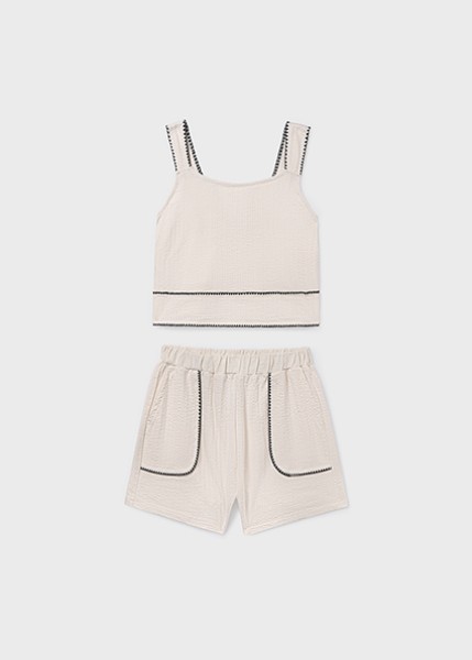 Σετ σορτς  πλέξη κοχύλι - ΜΠΕΖ 18Y