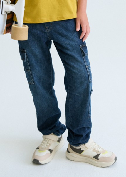 Παντελόνι denim jogger cargo - ΤΖΙΝ 10Y