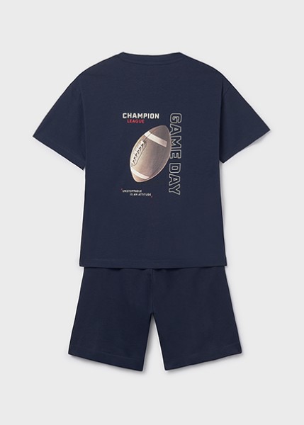 Σετ μακό στάμπα πίσω - ΝΑΥΤΙΚΟ ΜΠΛΕ 10Y