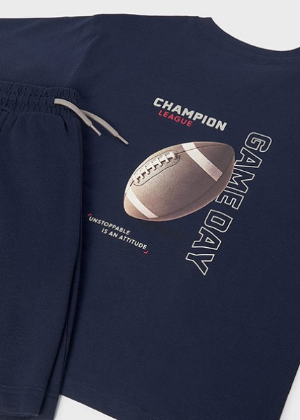 Σετ μακό στάμπα πίσω - ΝΑΥΤΙΚΟ ΜΠΛΕ 10Y