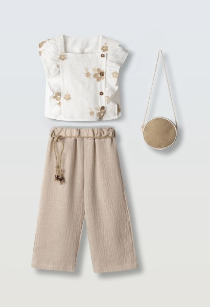 Σετ παντελόνα με τσαντάκι - ΚΑΜΕΛ 4Y