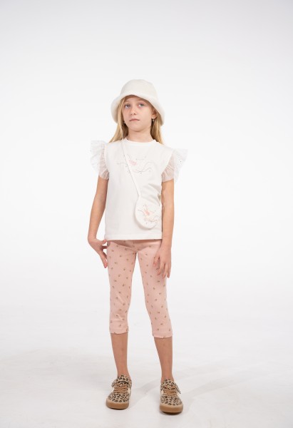 Σετ κολάν με τσαντάκι - ΕΚΡΟΥ 6Y