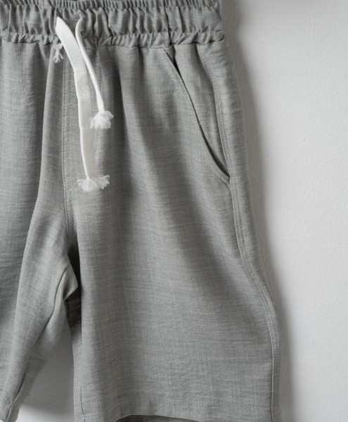 Σετ βερμούδα τυπου λινή - ΜΑΥΡΟ 16Y