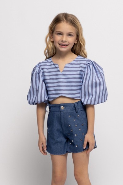 Σορτσάκι   με τρουκς τζιν σκούρο - ΤΖΙΝ 11/12Y