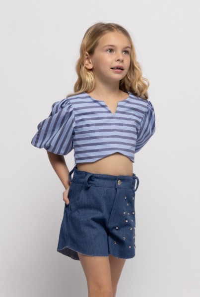 Σορτσάκι   με τρουκς τζιν σκούρο - ΤΖΙΝ 11/12Y