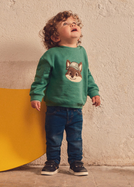 Παντελόνι τζιν slim fit βασικό - ΤΖΙΝ ΣΚΟΥΡΟ 18M
