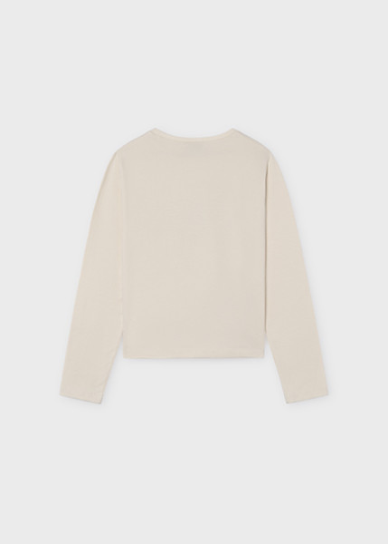 T-Shirt μακρυμάνικο basic - ΚΡΕΜ 8Y