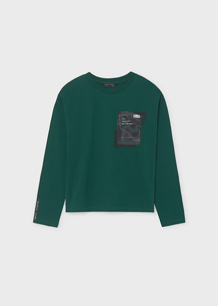 T-Shirt μακρυμάνικο τσέπη - ΠΡΑΣΙΝΟ 8Y