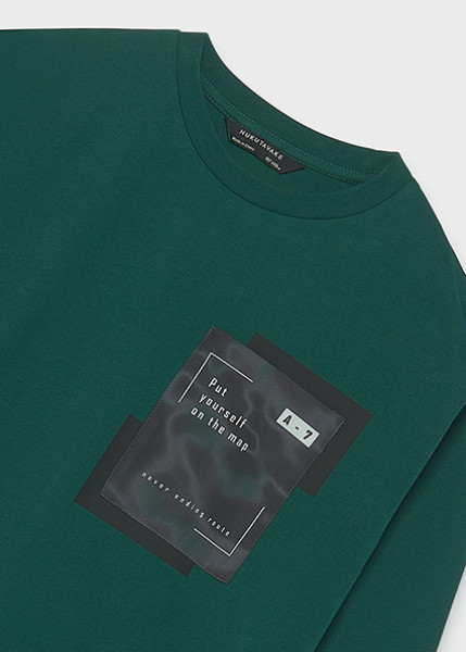 T-Shirt μακρυμάνικο τσέπη - ΠΡΑΣΙΝΟ 8Y