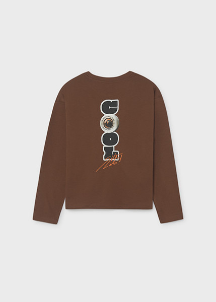 T-Shirt μακρυμάνικη τύπωμα πίσω - ΚΑΦΕ 10Y
