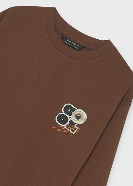 T-Shirt μακρυμάνικη τύπωμα πίσω - ΚΑΦΕ 10Y