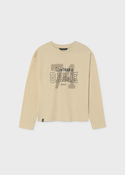 T-Shirt μακρυμάνικη τύπωμα πίσω - ΕΚΡΟΥ 18Y