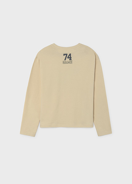 T-Shirt μακρυμάνικη τύπωμα πίσω - ΕΚΡΟΥ 18Y