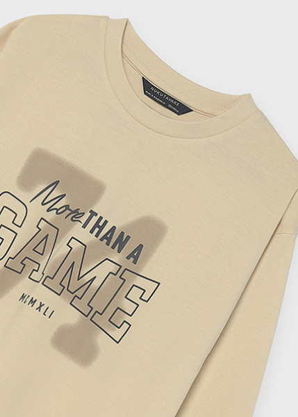 T-Shirt μακρυμάνικη τύπωμα πίσω - ΕΚΡΟΥ 18Y