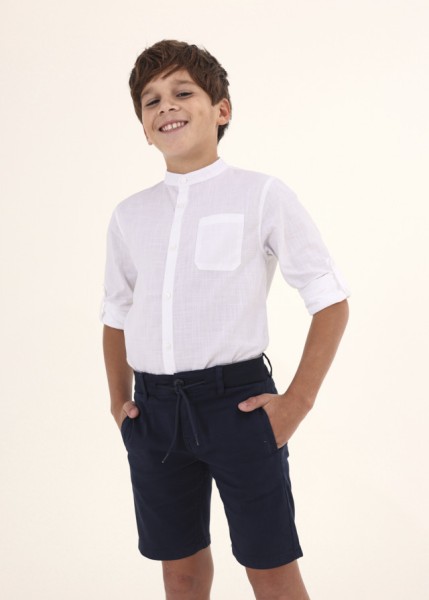 Πουκάμισο μακρυμάνικο μάο - ΛΕΥΚΟ 10Y