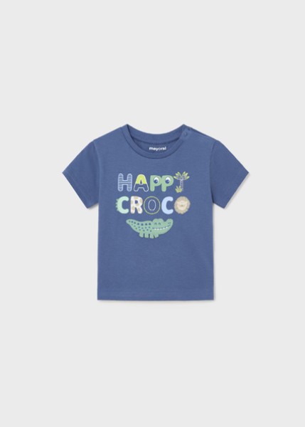 Πουκάμισο κοντομάνικο απλικέ croc - ΜΠΛΕ 12M