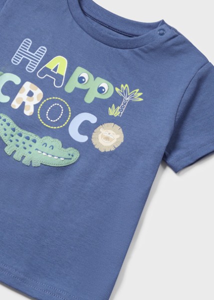 Πουκάμισο κοντομάνικο απλικέ croc - ΜΠΛΕ 12M