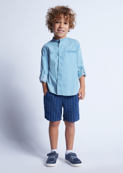 Πουκάμισο denim γιακάς mao - ΠΕΤΡΟΠΛΥΜΕΝΟ ΤΖΙΝ 5Y