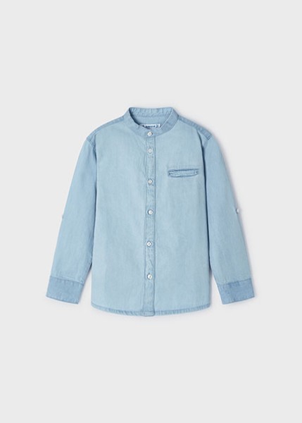 Πουκάμισο denim γιακάς mao - ΠΕΤΡΟΠΛΥΜΕΝΟ ΤΖΙΝ 5Y