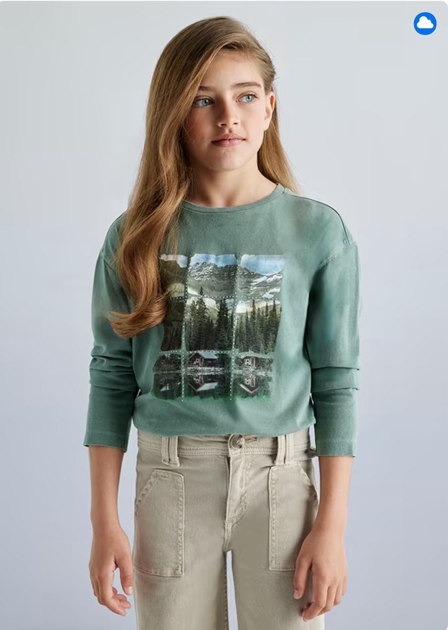 Μπλούζα μακρυμάνικη βαμμένη - ΠΡΑΣΙΝΟ 8Y