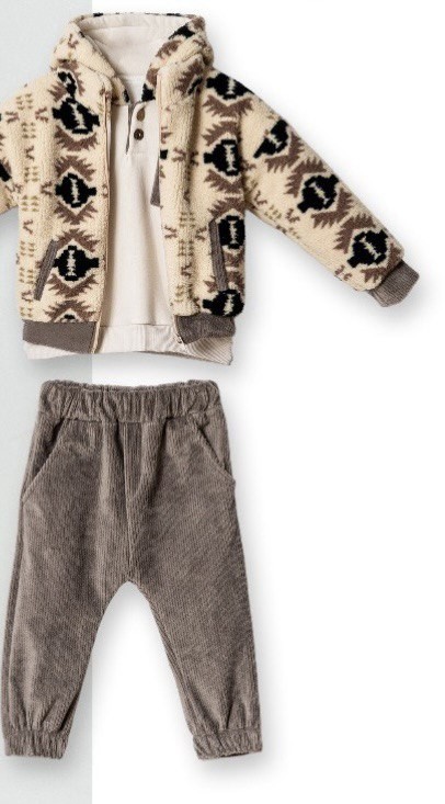 Σετ 3τμχ.με μπουφάν - ΓΚΡΙ 4Y