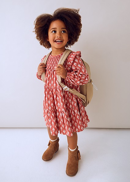 Φόρεμα βιελα σταμπωτό - ΚΟΚΚΙΝΟ 8Y