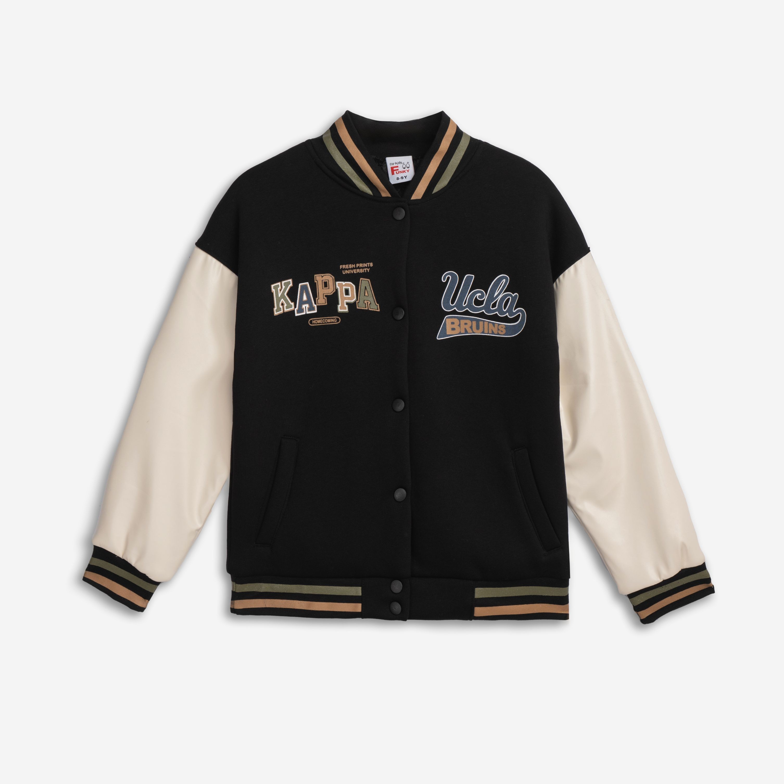 Ζακέτα φούτερ-δερματίνη με προβατάκι - ΜΑΥΡΟ 6Y