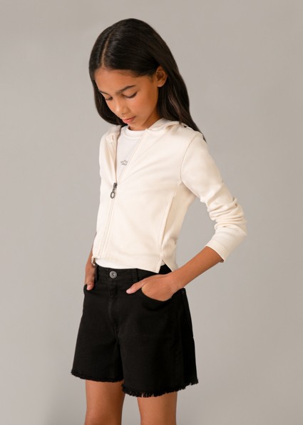 Σορτς καπαρτινέ βασικό - ΜΑΥΡΟ 12Y