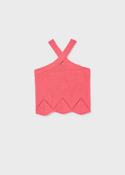 Τοπ πλεκτό halter - ΚΟΡΑΛΙ 18Y