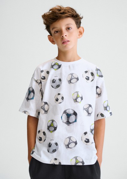 Μπλούζα κοντομάνικη σταμπωτή - ΛΕΥΚΟ 10Y