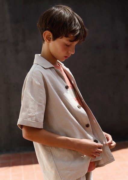 Πουκάμισο κοντομάνικο γιακάς - ΜΠΕΖ 16Y