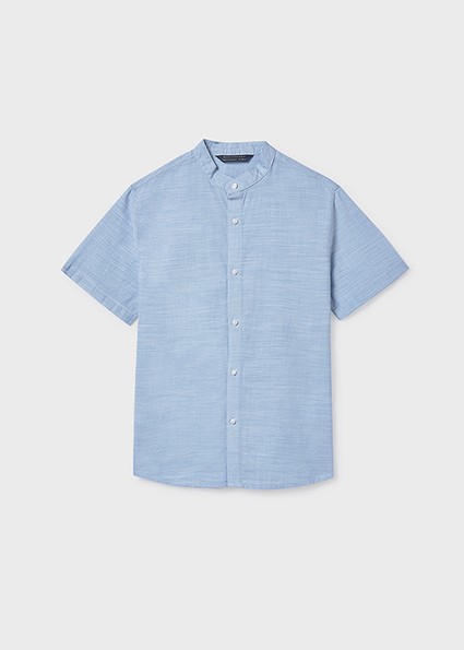 Πουκάμισο κοντομάνικο γιακάς μαο - ΓΑΛΑΖΙΟ 14Y